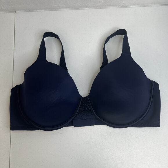 Vanity Fair 40D Bra Beauty Back Underwire Full Figure Coverage Lace 76380 Blue - Picture 3 of 13